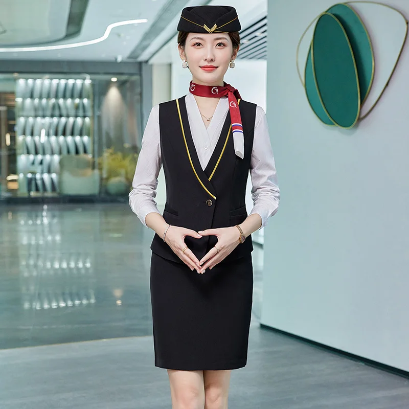 クラシック女性用航空制服ベストスカートパンツ S-4XLサイズ展開