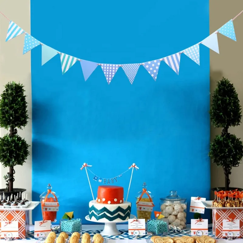 Happy Birthday Banner Colorful Triangle Cardpaper Flags Lovely Birthday Flag Pennant String Flag for Birthday Decoration