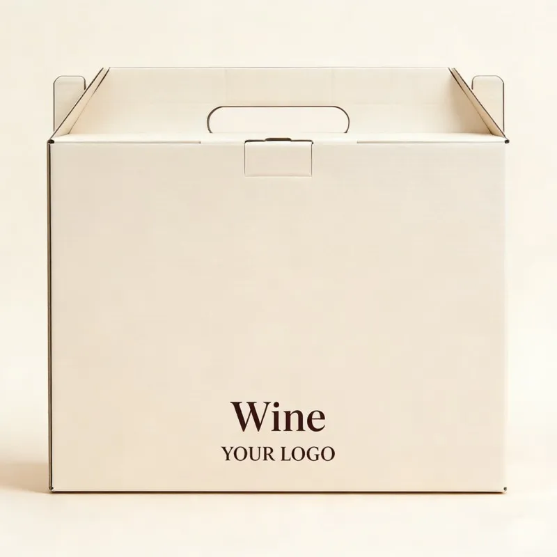 Scatola regalo in carta personalizzata per bottiglie di birra, con maniglia e finestra; scatole per spedizione in cartone ondulato per bottiglie di vino e bicchieri, con LOGO