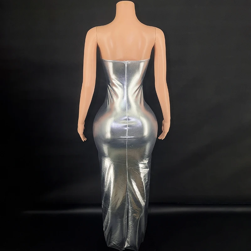 silver latex dress Latex Slip Dress: Custom Fit, .40mm, Contrasting Trim