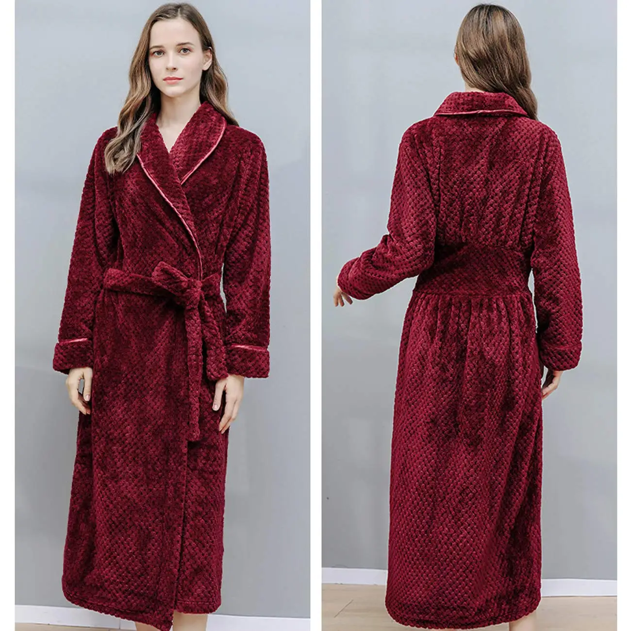 Long Fleece Lightweight Robes Plush Robes Luxury Bathrobes Women Set