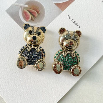 Petite Broche Ours En Métal Doré - Bijou Fantaisie Animalier, Neuf Sans Emballage