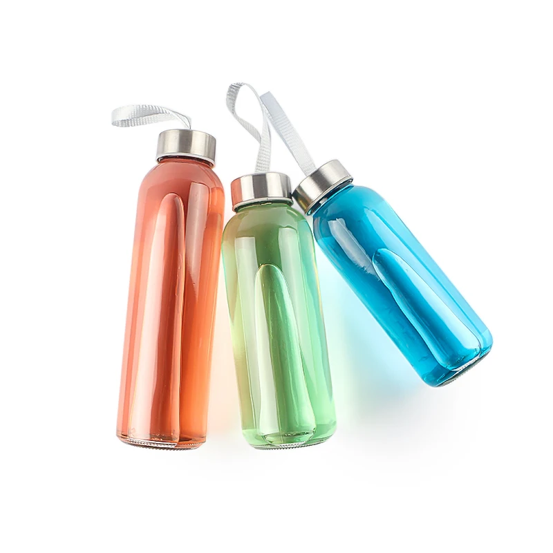 Reusable Portable 300ml 420ml 500ml High Borosilicate Glass Drink Water Bottle With Lid and Sleeve