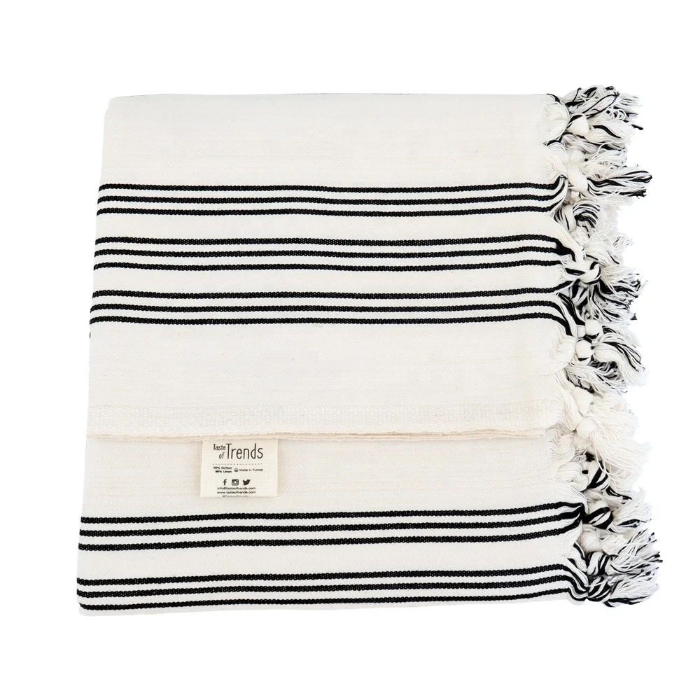 Wholesale Oversize Natura Turkish Peshtemal Towel With Tassels 75 Raw