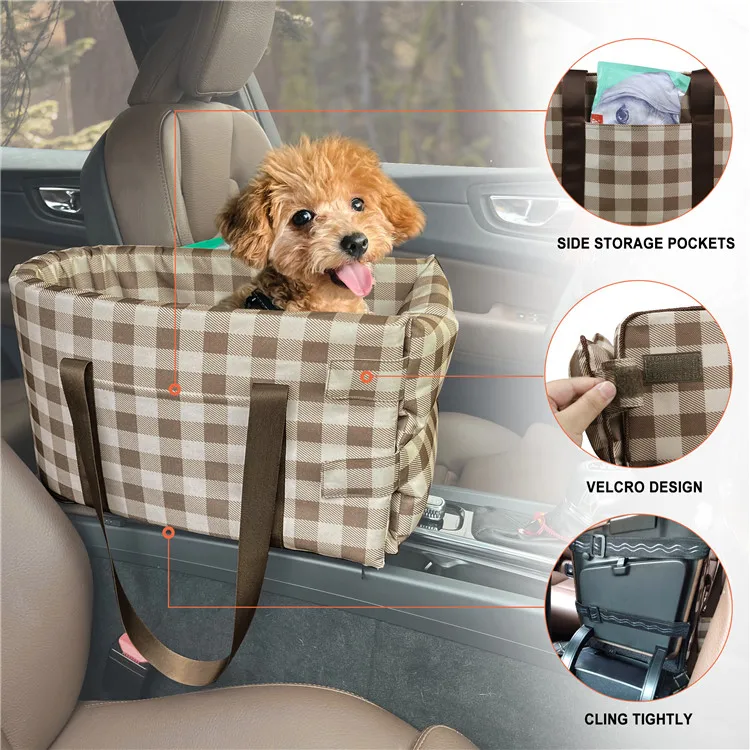 Geerduo Pet Travel Carrier Interactive Nonslip Center Console Dog Car ...