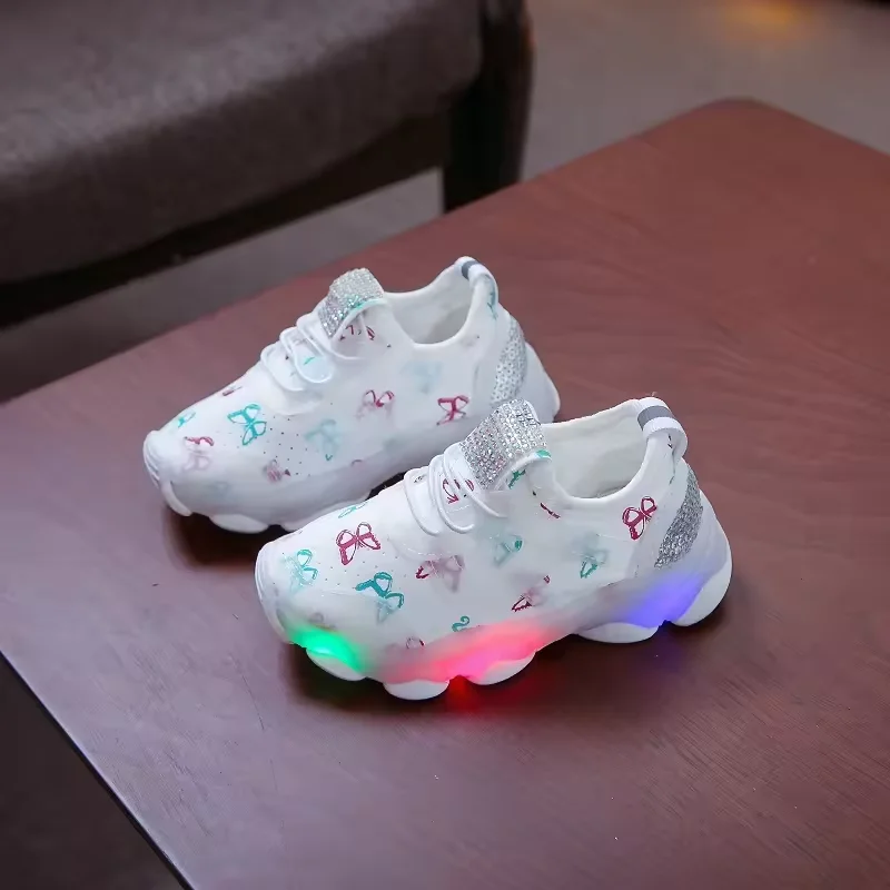 2024 Hot Sale Children Light Sport Shoes Baby Kids Led Flashing
