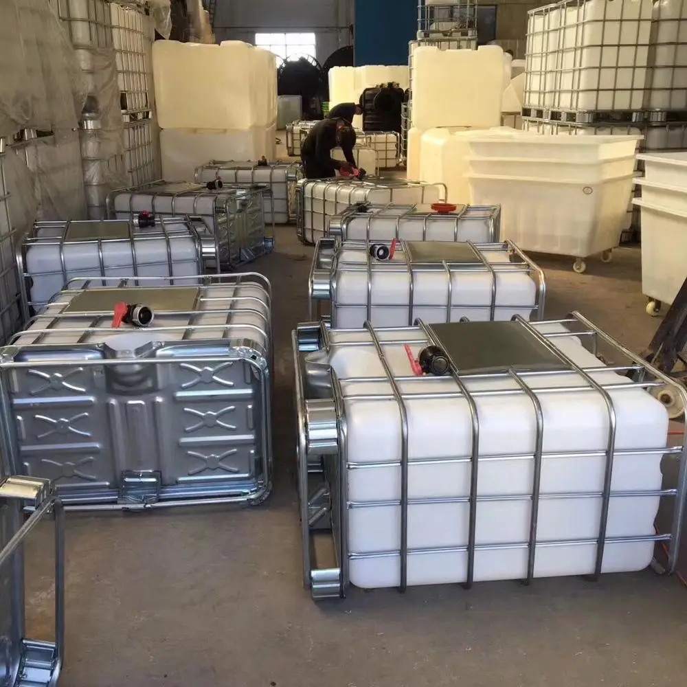 中古貯水タンク 約1000リットル 透明 プラスチック製 IBCコンテナ 貯水