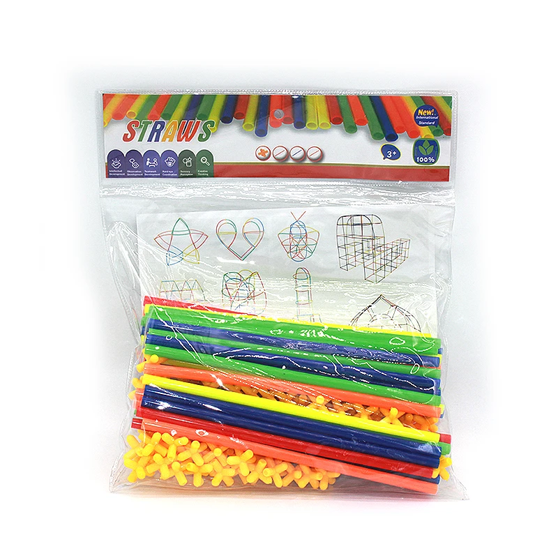Creative building construction straws blocks toys Brick Set For Kids 