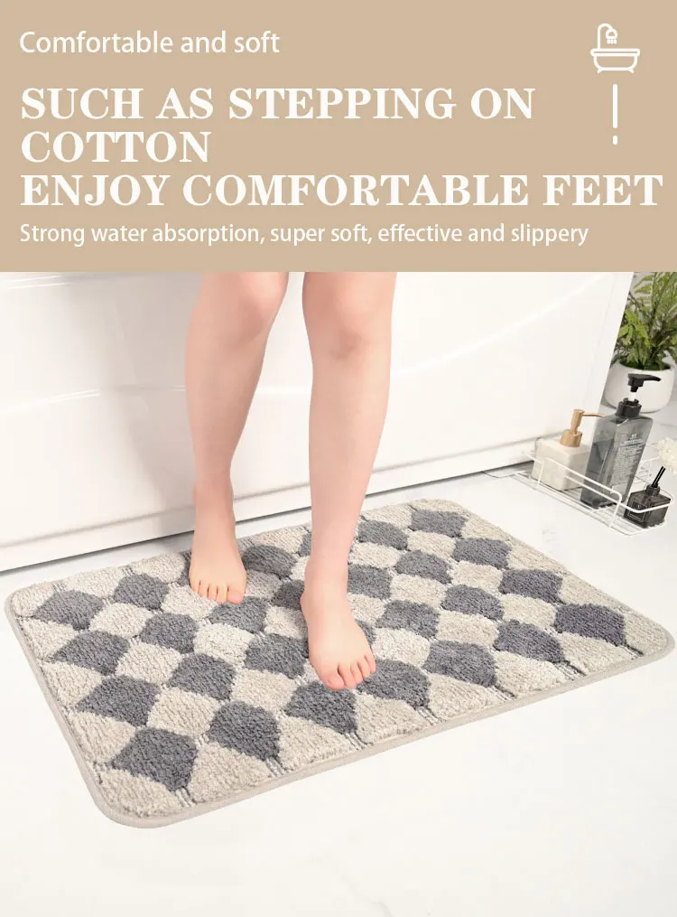 50*80cm Latest Design Microfiber Bath Mat Bathroom Rugs Bath Mat Anti Slip Bathroom Mat manufacture