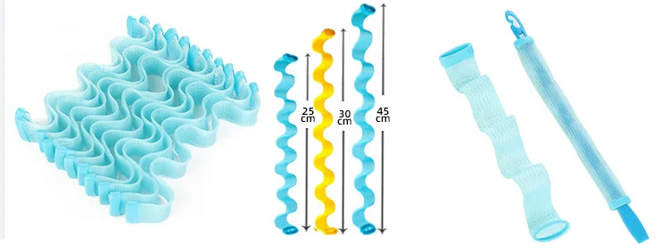 Factory Wholesale 12 Pieces Heatless Wave Hair Curler 30cm Boxed No Heat Hair Rollers with Styling Hooks for Long Medium Hair