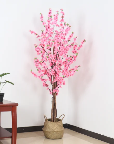 Custom 168CM Height Peach Blossom Tree Artificial Peach Blossom Flower Tree Silk Flower Tree