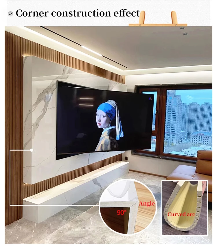 1220 Mm Flexible Eco-Friendly PVC Marble Wall Panels