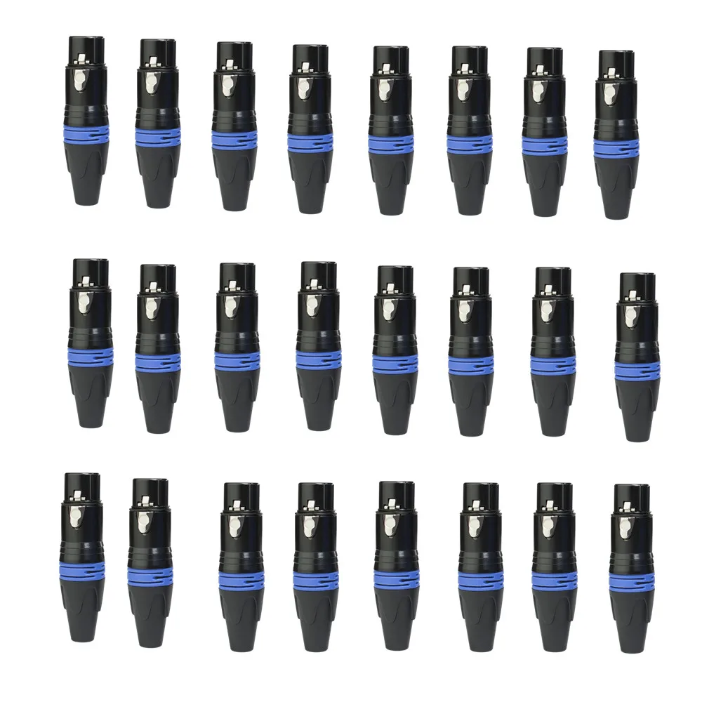 Audio Xlr 3 Pin Female Mic Plug Connector Audio Plugs Cable Connector