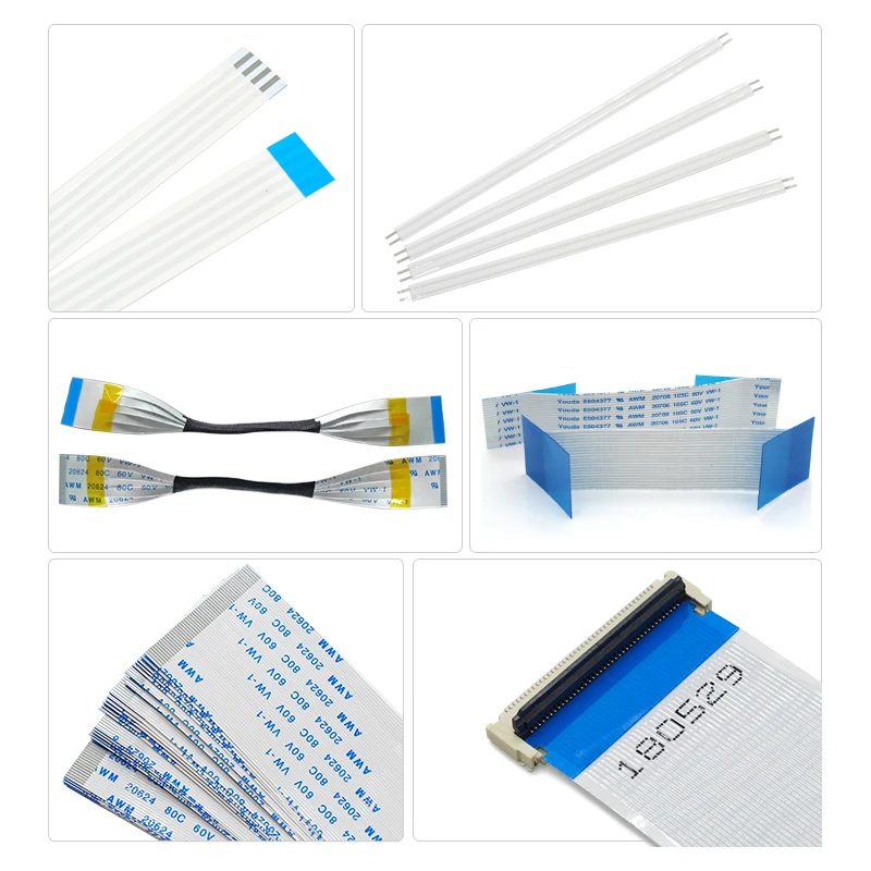 Custom Pitch AWM 20624 80C 60V Flexible Flat Cable (FFC) for Electronic Devices for VW-1 LCD TV DVD Player Raspberry Pi Camera