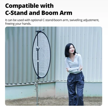 Ambitful Silver Reflector 60cm 80cm110cm Collapsible Windproof Round Reflector Diffuser for Studio Photo Video Live Recording detail image