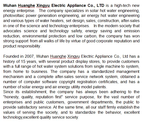 Direct Heating Pressurized Engineering Project Household Solar Collector Flat Plate Solar Water Heater for Outdoor Indoor