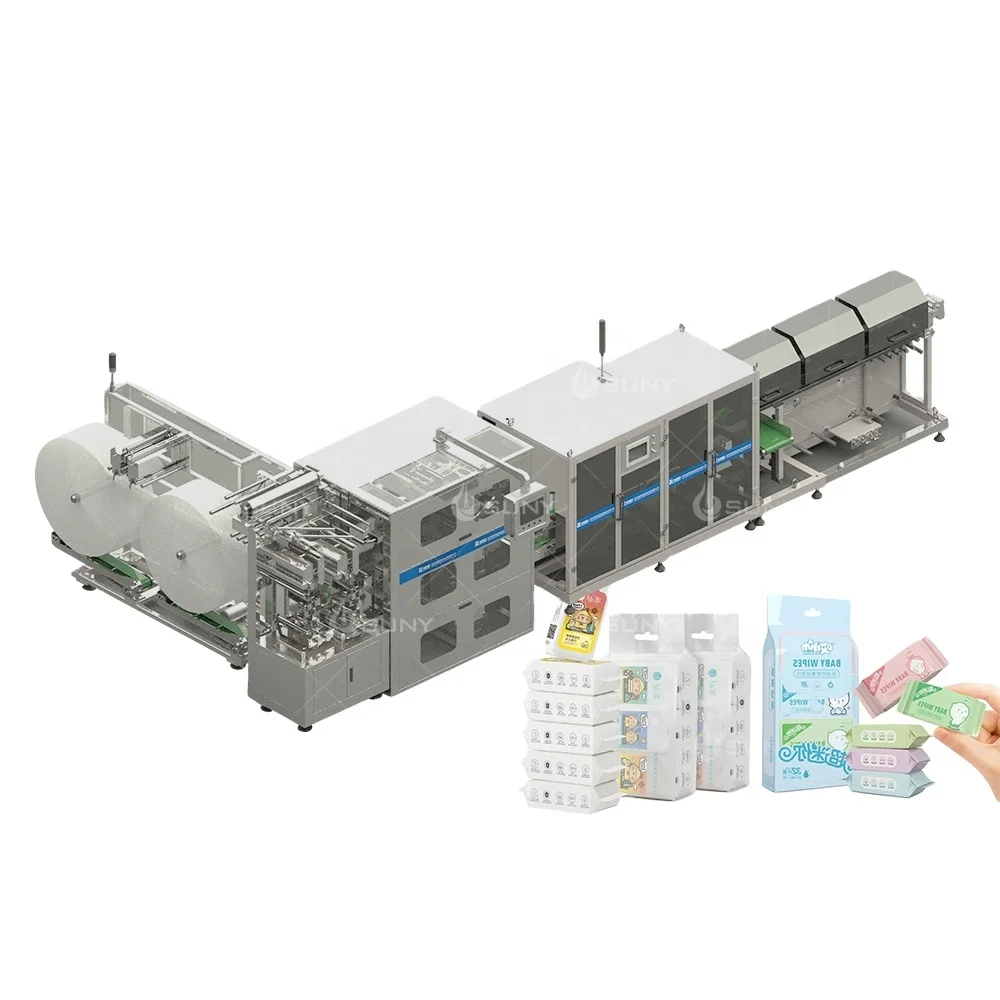 Full Automatic New Design 8Pcs Per Pack Wet Toilet Paper Making and Packaging Machine