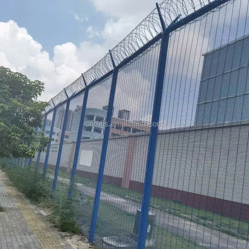 Clear view 358 anti-climb mesh fence 358 fence high security fence panel with barbed wire factory