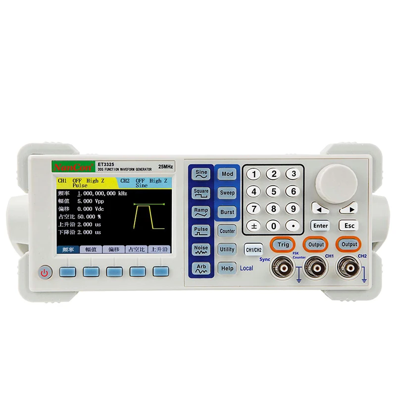 NanCon ET3315 ET3325 ET3320 ET3360 Serie Dual-Signalgenerator Sinuswelle 1uHz~15MHz DDS-Zähler Dual-Kanal LCD – Detail 1