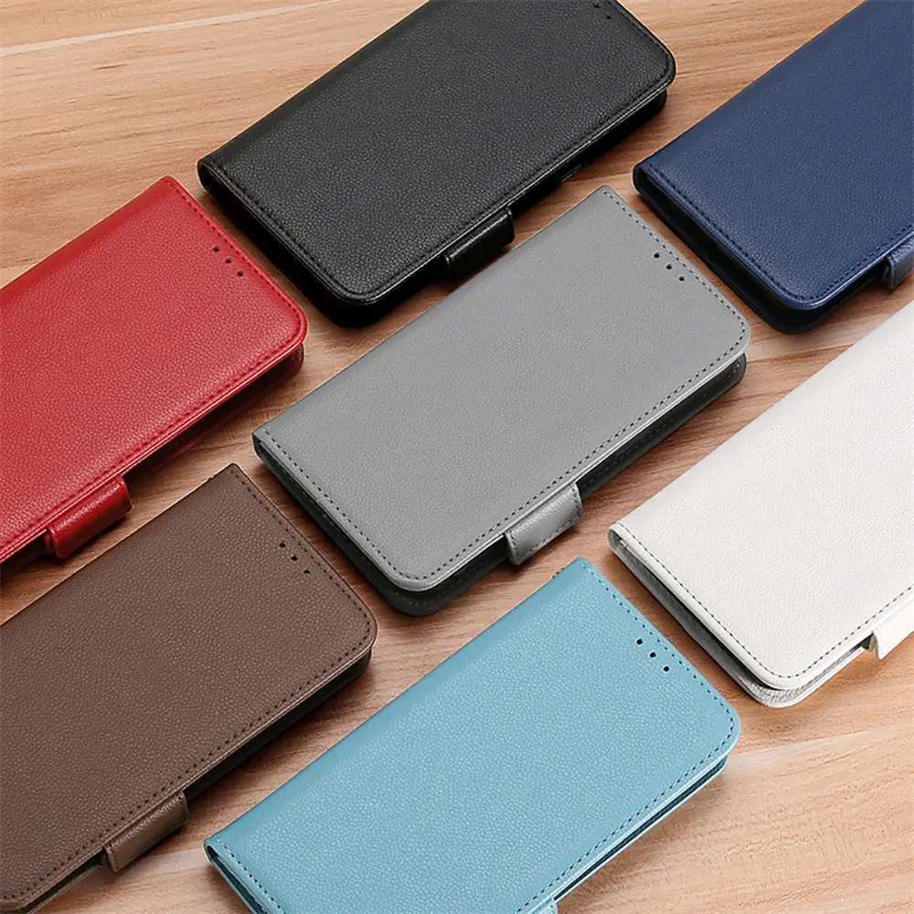 Factory Soft PU Leather Mobile Phone Case with Wallet Card Slot Holder Protective Cover for Nokia C32 factory