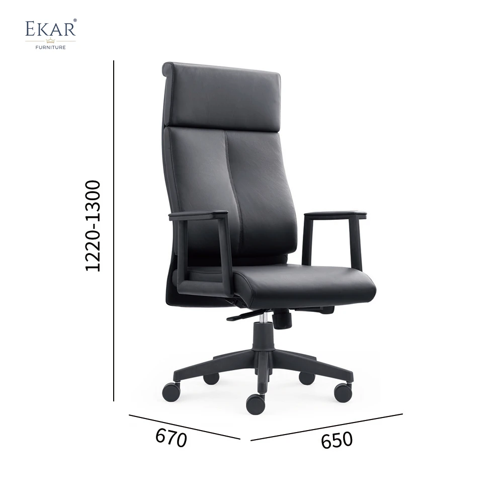 Premium Top-Grain Leather Office Chair with Ergonomic Armrests factory