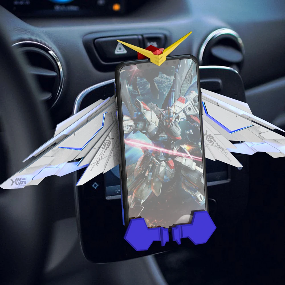 Dropshipping Automatic Infrared Sensor Mobile Armor Style Car Use  Wireless Charging Mount Holder With LED Light