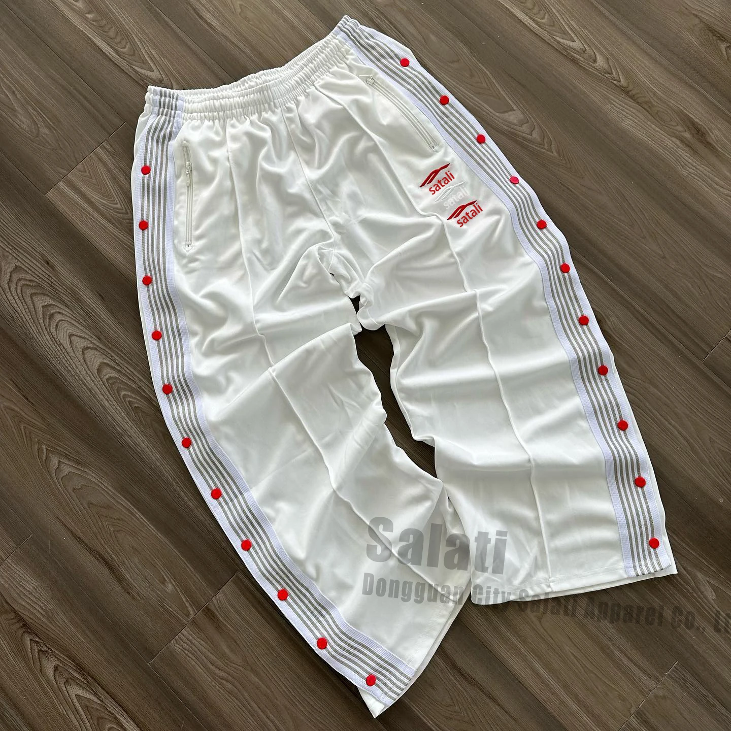 Custom Casual Track Jogger Men Pant Button Trousers Cotton Tearaway Baggy Loose Straight Leg Streetwear Flare Sweatpants Unisex gallery 2