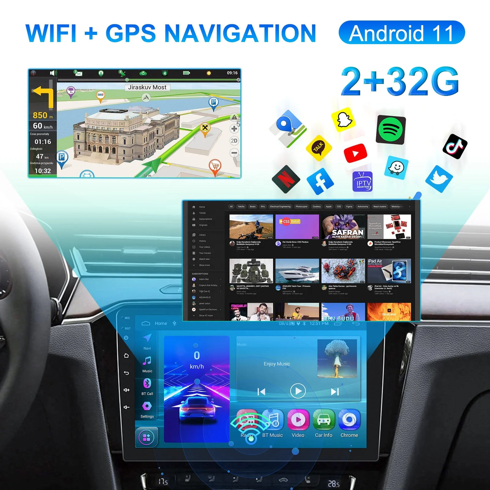 2 64G Carplay Für Fiat Doblo 2015-2019