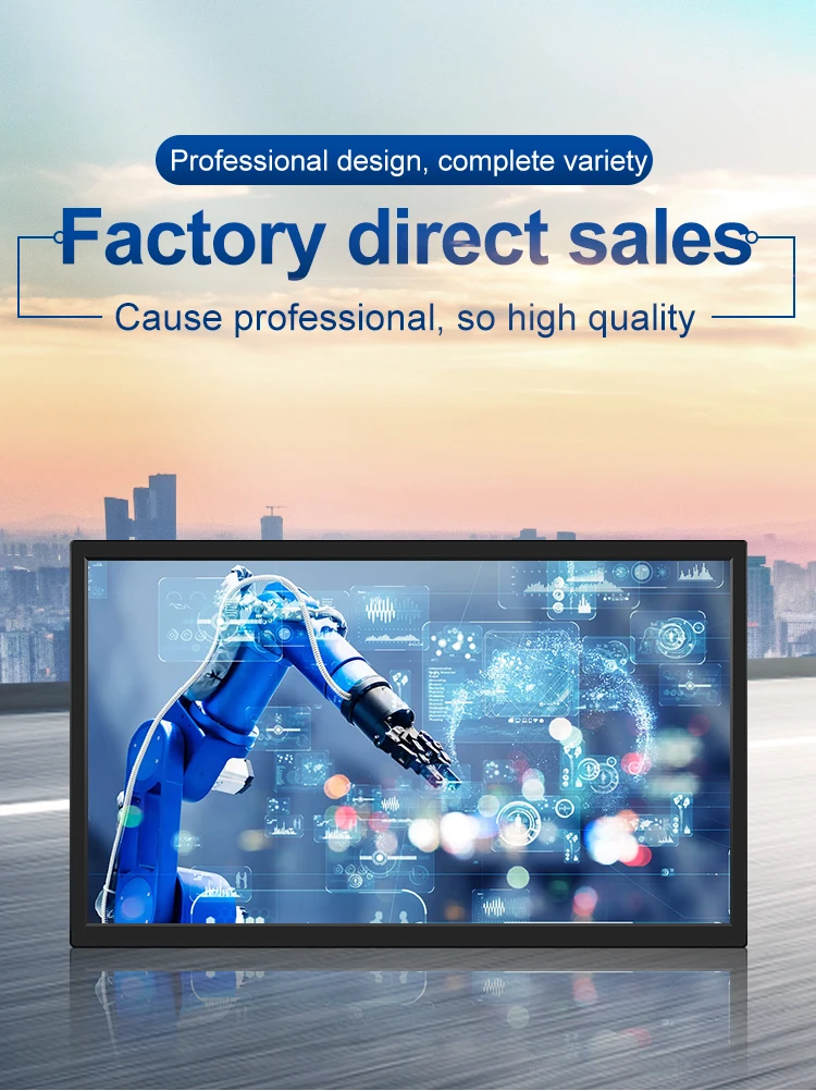 New 21.5" Wide Screen Full HD LCD LED Monitor with Wall Mount/ Desktop Stand Industrial Grade for Business Use