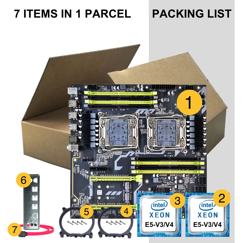 PANDL X99-2D4 Dual CPU Motherboard - Intel Xeon E5 2697 V3