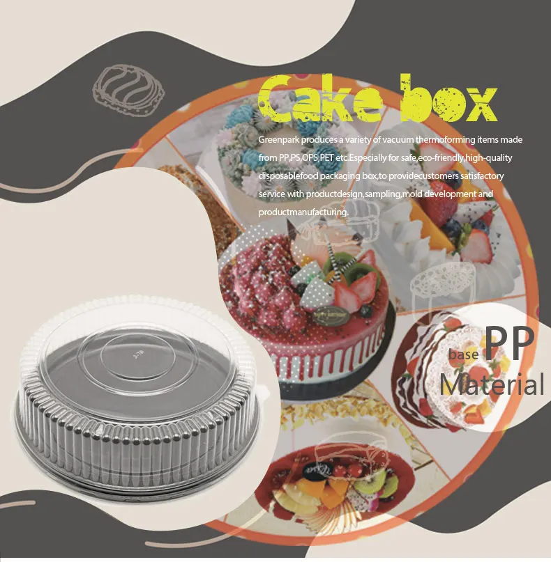 Customized Disposable Food Sushi Tray Cake Box Plastic Dinner Pet/rpet
