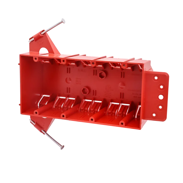 US Stand 60 Cubic Inch Nail On Plastic Box 4-Gang PVC New Work Switch/Outlet Wall Electrical Box