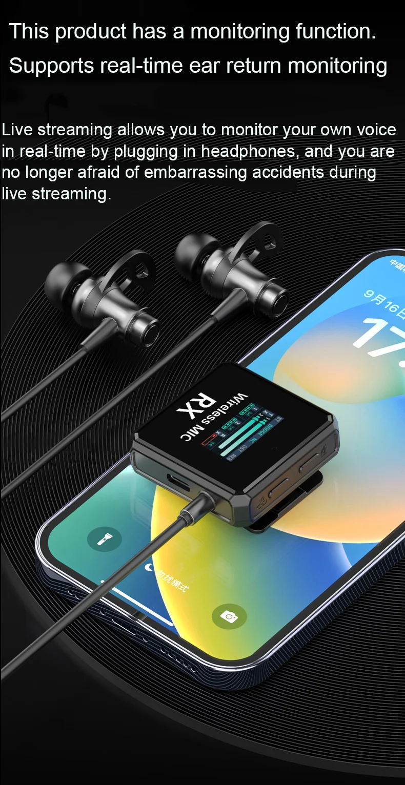 2.4Ghz wireless live microphone Lavalier high quality for Youtube Facebook Live Stream Interview Vloggers Video Conference