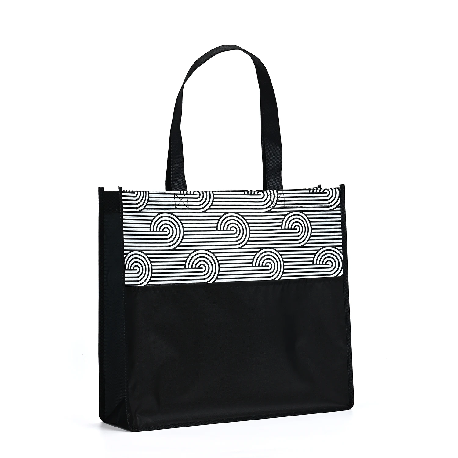 Hot Selling Wholesale Eco-Friendly RPET Backpack with Black Printed Handles Custom Logo Packaging supplier