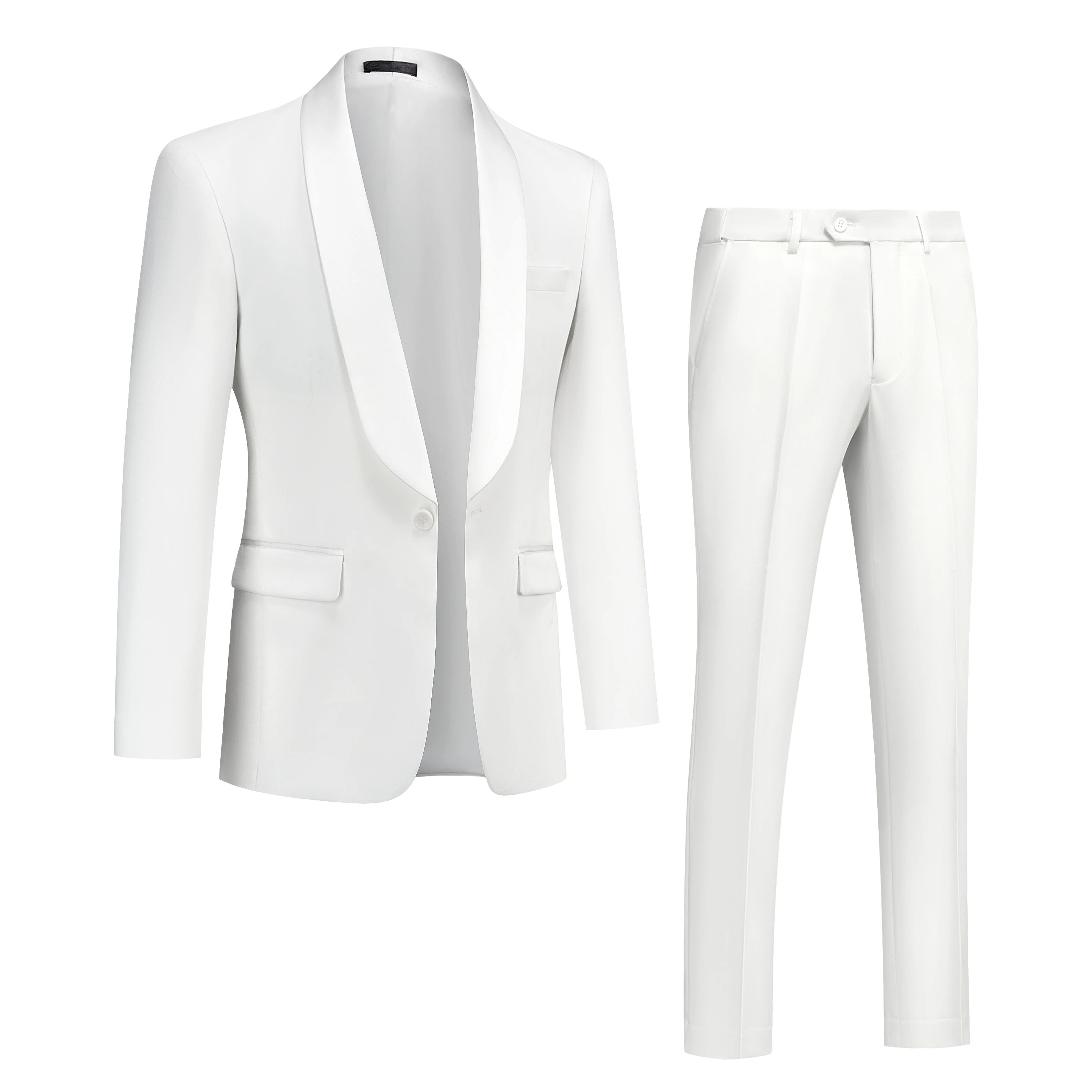 Made Formal Dresses White Shawl Lapel Men Suit 3 Piece Set Men Wedding Suits Groom Wedding Tuxedo Suit for Men