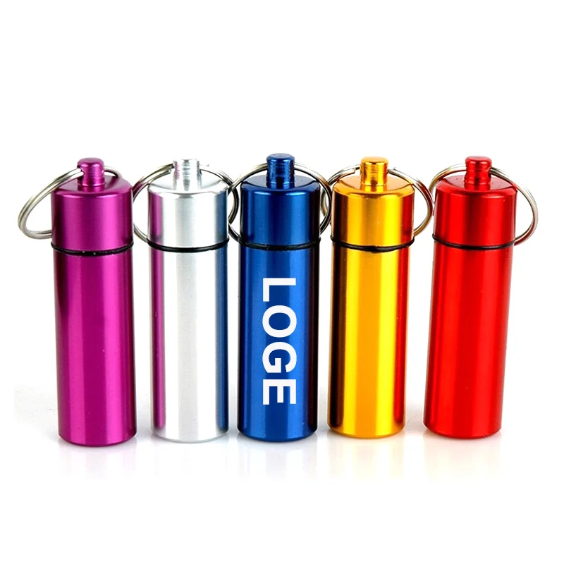 Мини-контейнер для таблеток брелок водонепроницаемый алюминиевый футляр хранения лекарств металлическая