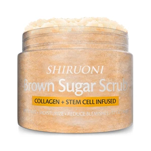 ODM OEM Natural Organic Brightening Glowing Brown Sugar Collagen Body Scrub Exfoliating Cream for Smooth Softer Skin