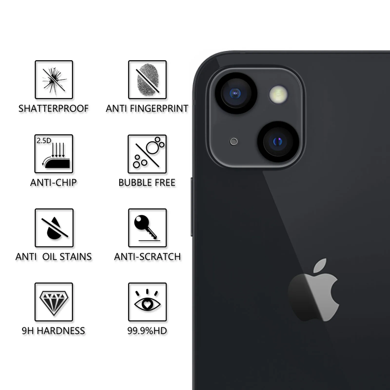 2.5d Screen Protector For Iphone 13 Tempered Glass Film Compatible With