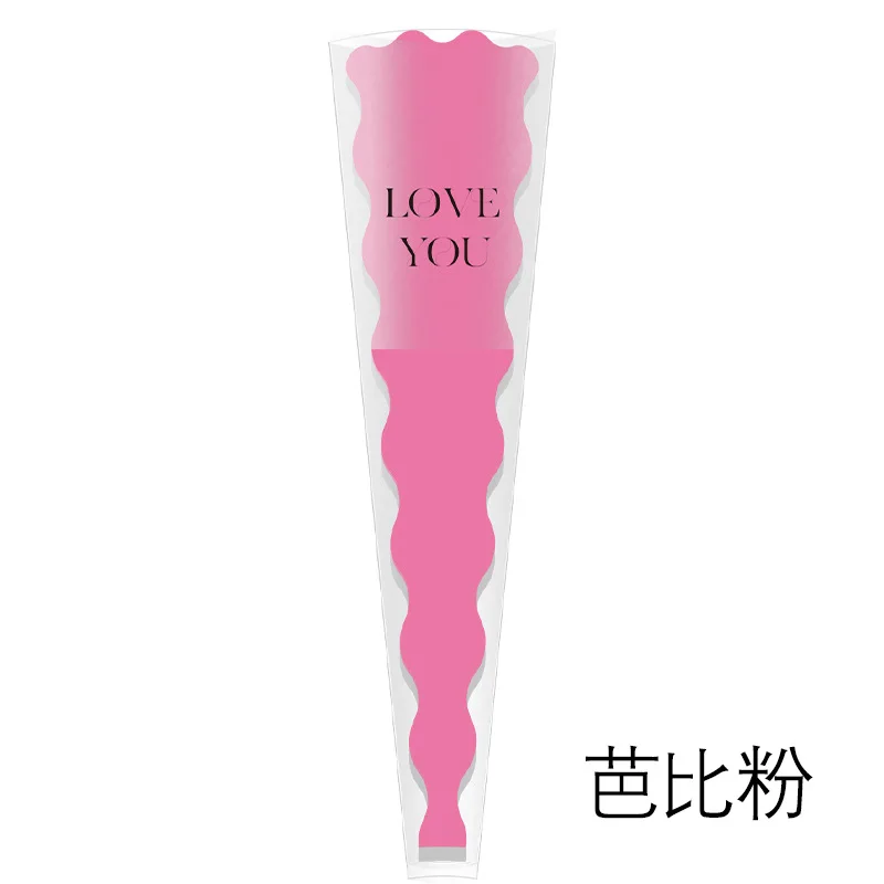 Honkenda Pink Flower Wrapping Bags - 50 Pack Waterproof Floral Bouquet Supplies