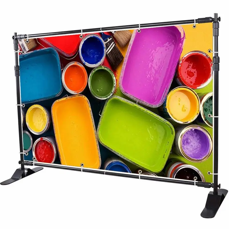 DD Display Printed Banner Stand Adjustable Telescopic Trade Show Backdrop Step and Repeat Frame