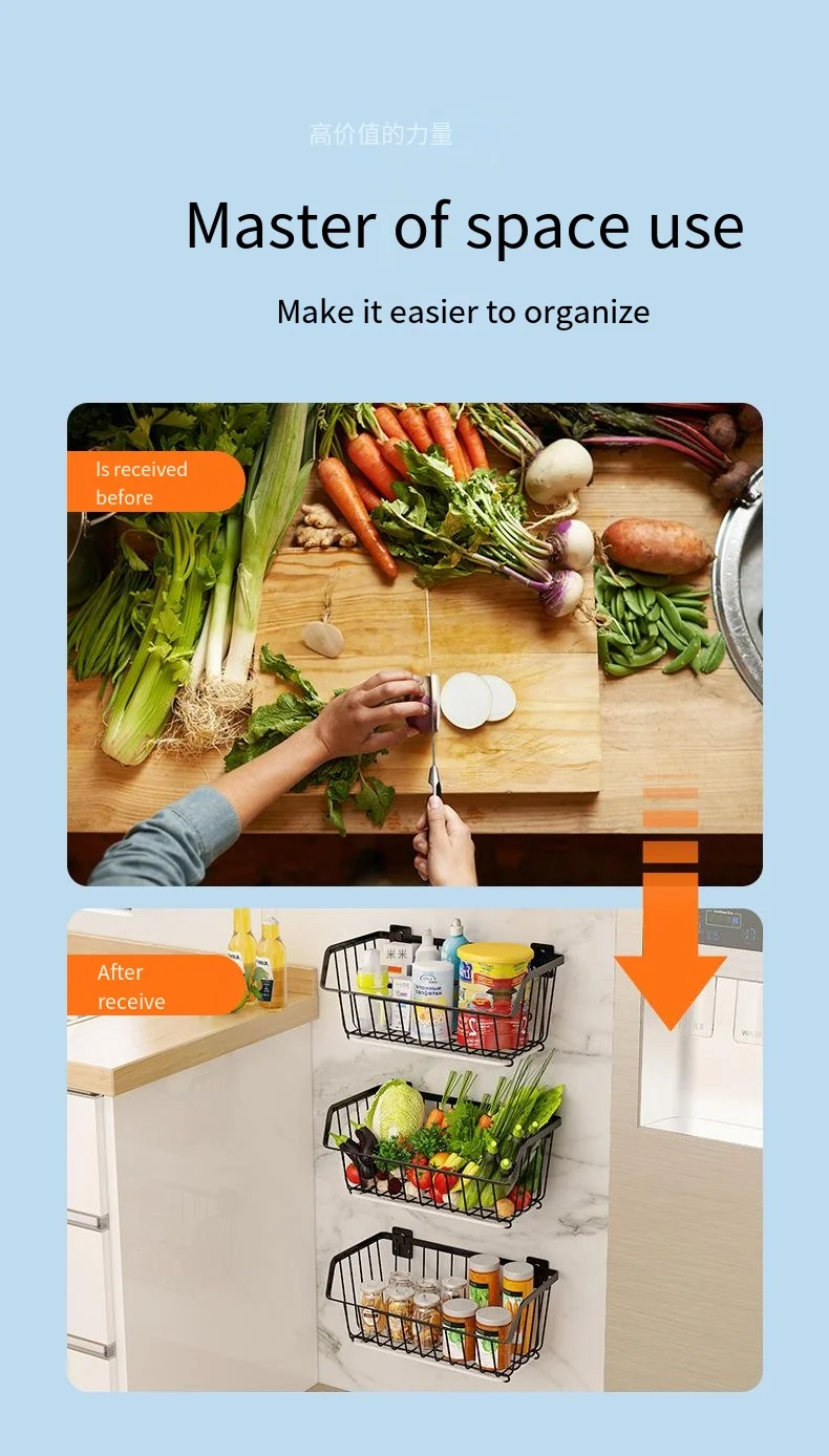 Stainless Steel Kitchen Fruit And Vegetable Basket Storage Shelf