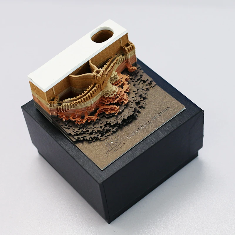 万里の長城3Dレーザーカットメモパッド付箋パッド小売ボックス付き