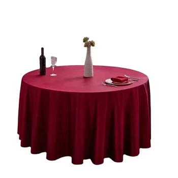 Wholesale Satin Round Hotel Restaurant Decorative Table Cloth For wedding Party