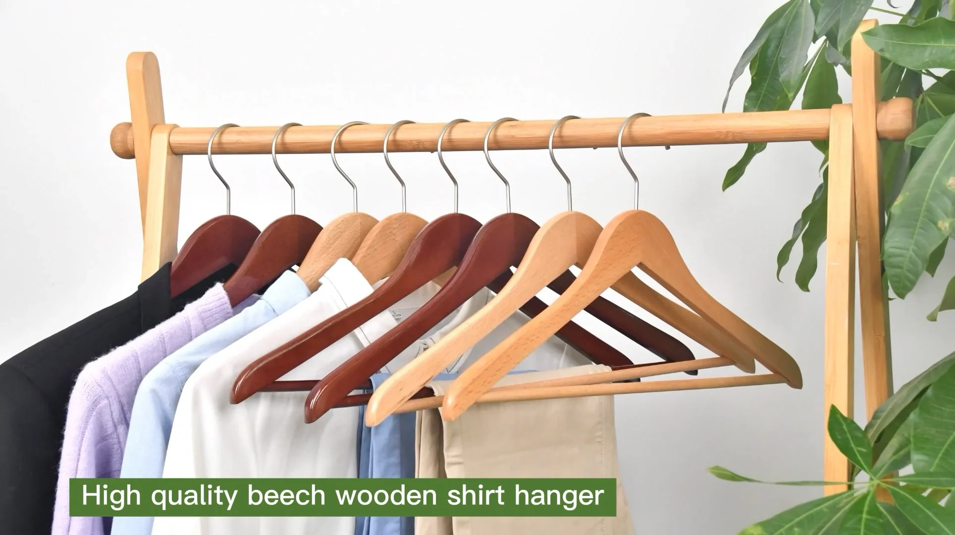 Wholesale Hanger Non Slip Notched Closet Suit Cheap Wooden Hanger For