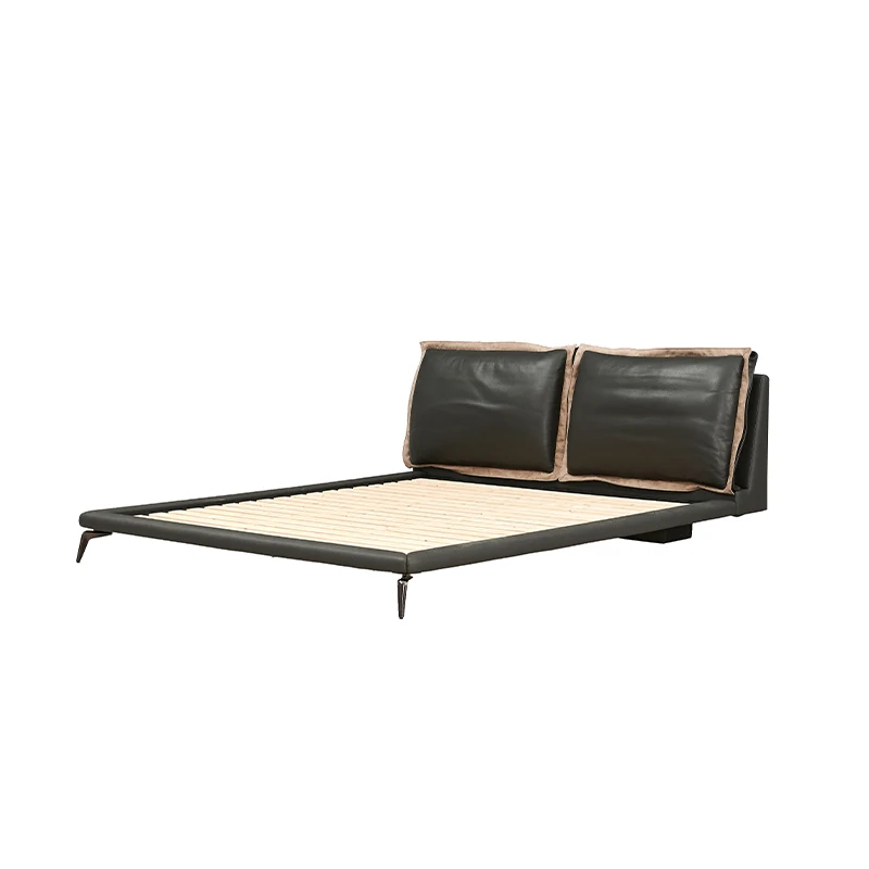 Morgan and Finch Simple Design Wooden Genuine Leather Girls Bed