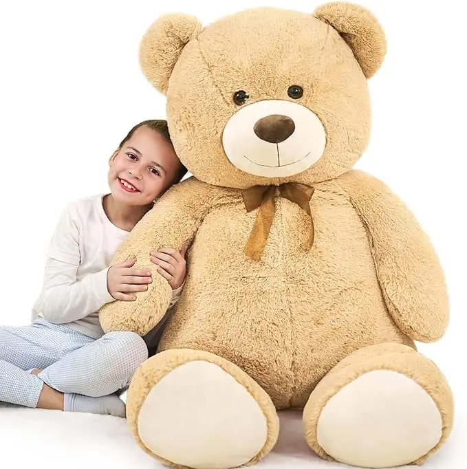 MorisMos 4 Feet Large Unisex Teddy Bear Toy Soft Cotton Plush Bear PP Kids Baby Shower Valentine's Day Christmas Birthday Gift