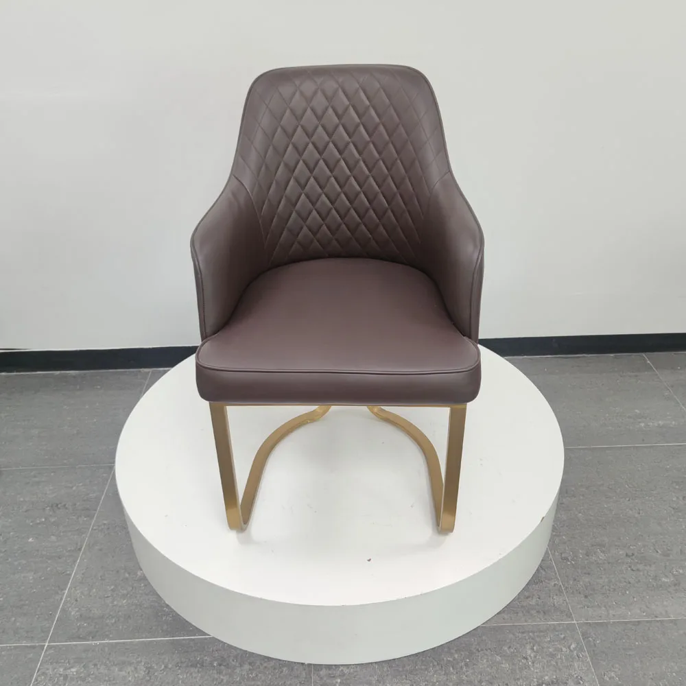 Light Luxury Single Dining Chair Metal Stainless Steel Room Chair Simple Modern Manicure Chair