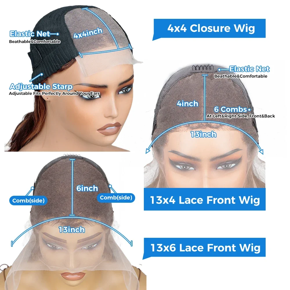 Blond Kroppsvågig Lace Front Peruk Äkta Hår Slingor Limfri 360 Full Lace Frontal Peruker Dam_voghion.com