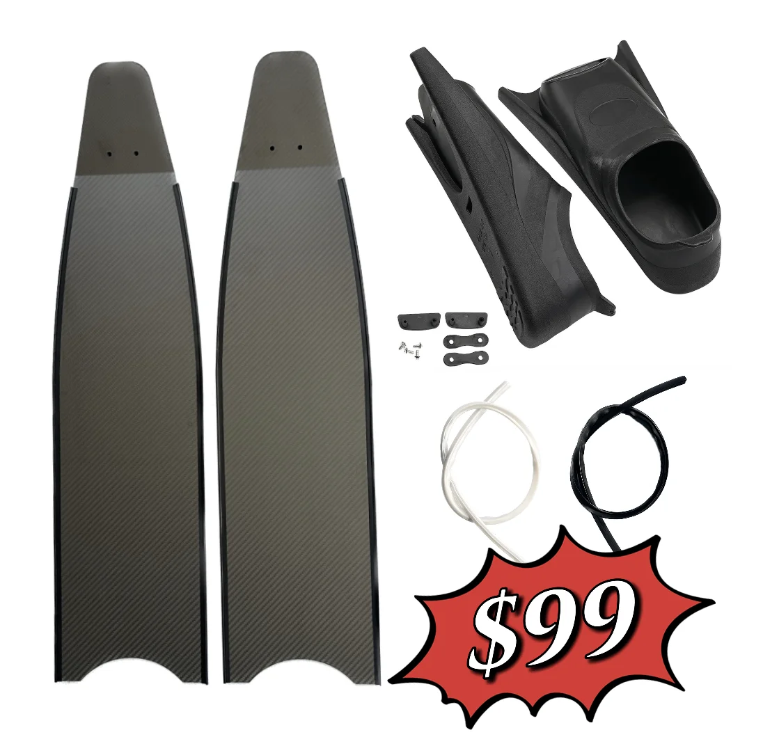 KUBO MOQ ONE pair Carbon fiber free scuba diving spearfishing freedive ...