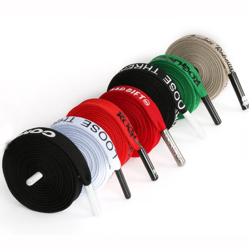 Custom Flat Printing Logo Drawstring Cord for Hoodies Strings Aglets with Twisted Metal Tips for Shoes Use